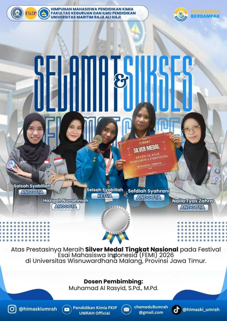 Tim Mahasiswa Pendidikan Kimia FKIP UMRAH Raih Silver Medal Tingkat Nasional pada Festival Esai Mahasiswa Indonesia 2026